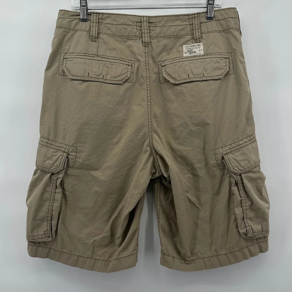 Polo‎ Jeans Company Ralph Lauren Mens Khaki Cargo Shorts Size 32